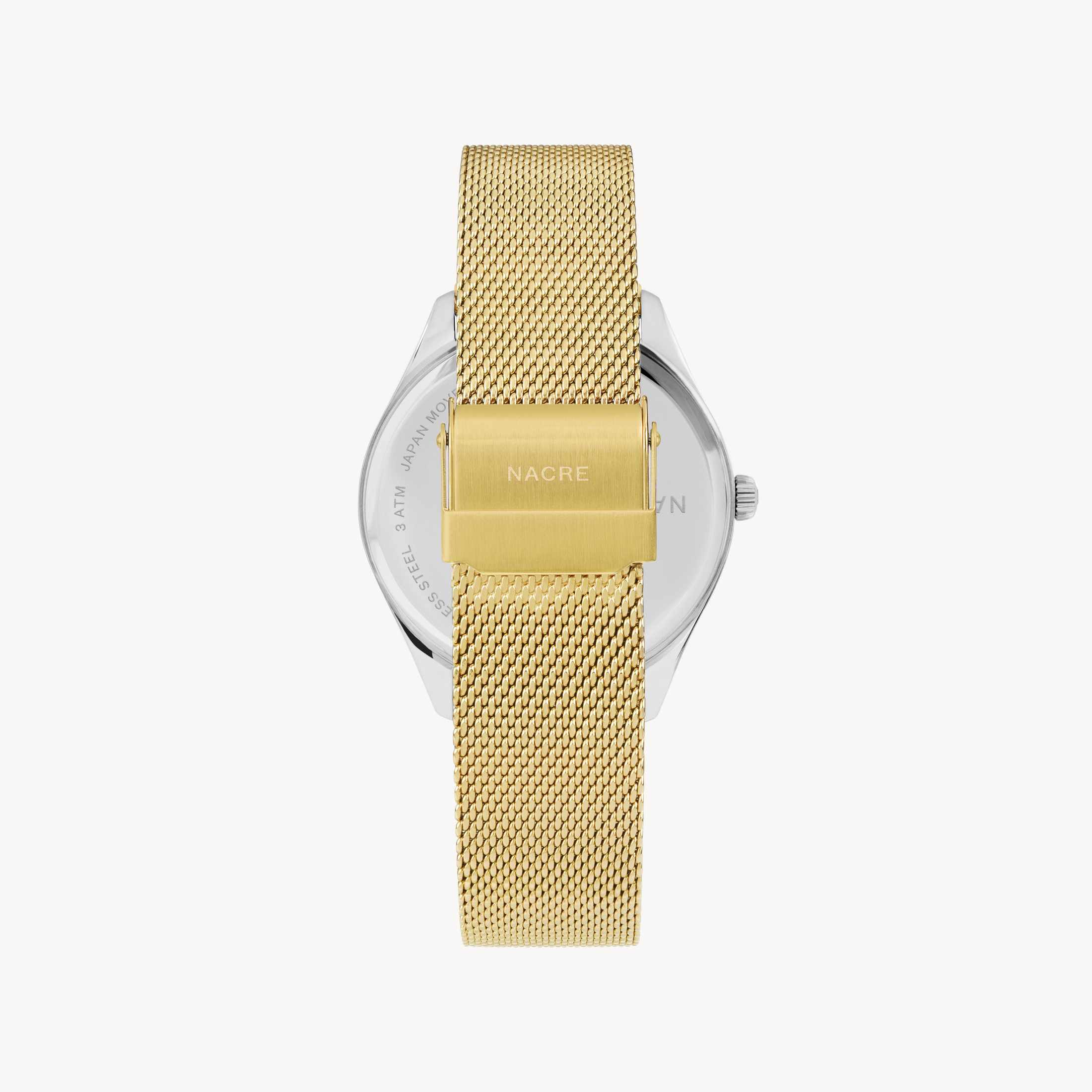 Lune 48 - Stainless Steel - Gold Mesh